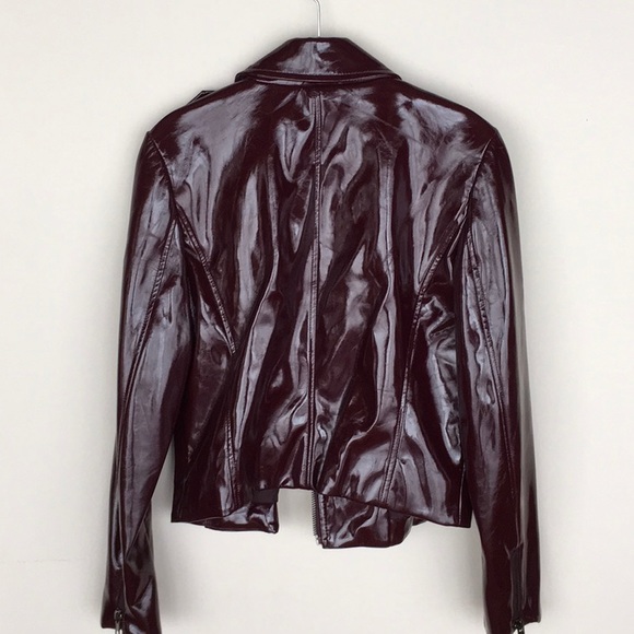 Maroon Patent Moto Jacket - Picture 3 of 3